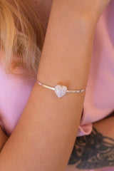 Bracelete coração cravejado