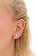 Ear cuff 2 bolinhas e 1 zircônia