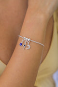 Pulseira c/ 3 berloques azul